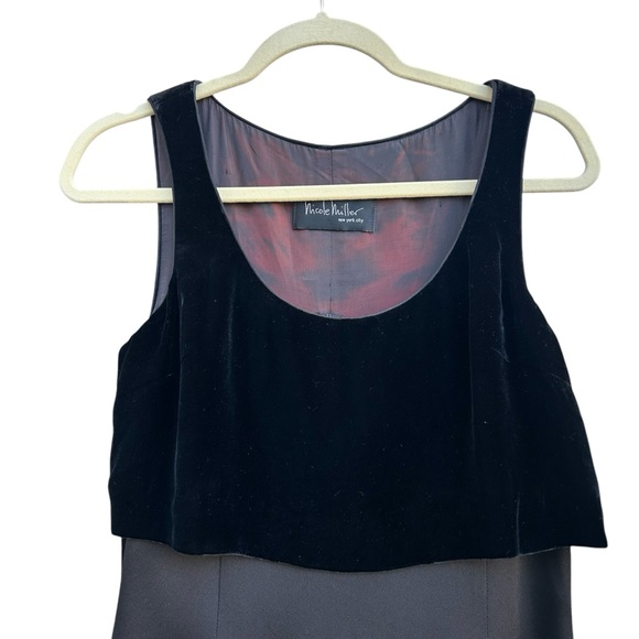 Vintage Nicole Miller Empire Dress Size 2 Velvet Satin Gown Whimsigoth Witchy - Picture 5 of 16